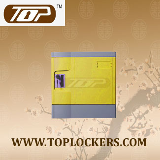 Six Tier Recyclable Lockers ABS Plastic, Yellow Color